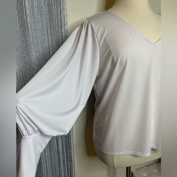 ELOQUII White Sleeve Blouse Size 22 - Picture 4 of 6